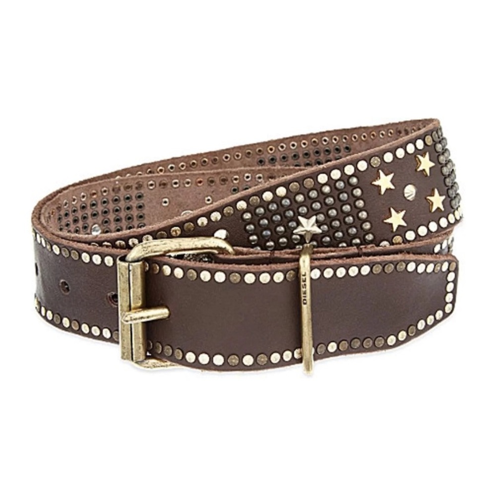 Diesel Begely Studded Leather Belt